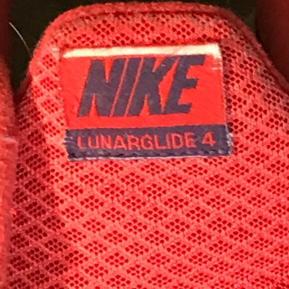 NIKE Red Gray Lunar Glide 4 Track Activewear Athletic Running Shoes - Picture 5 of 8